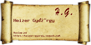 Heizer György névjegykártya